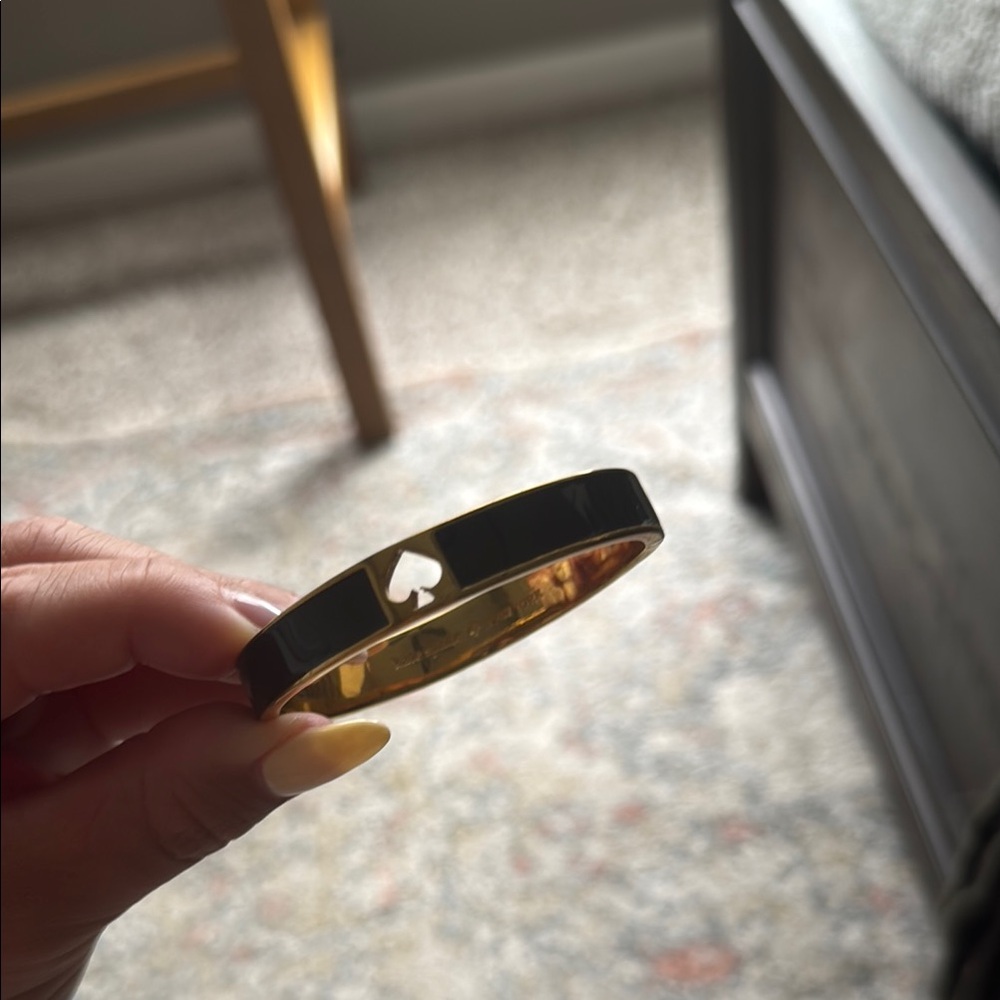 Kate Spade Black and Gold Spade Bangle